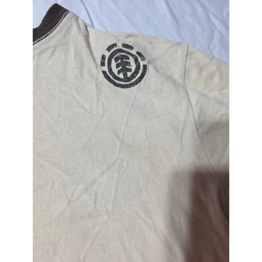 Vintage 90s Y2K Element Skateboard Graphic Brand Ringer T-Shirt Men's S USA Made